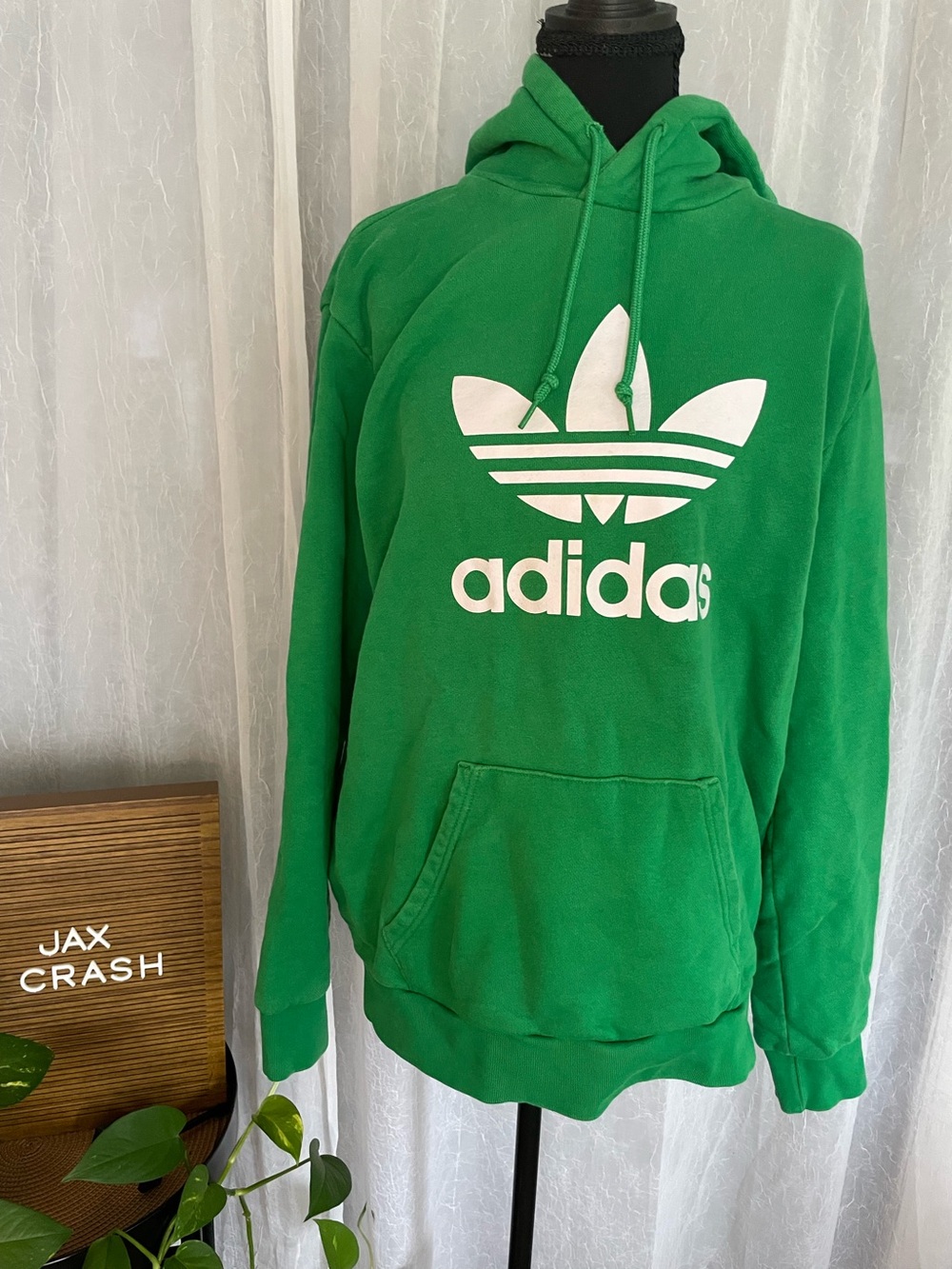 adidas Green Trefoil Pullover Hoodie - Men's Crewneck Sweatshirt